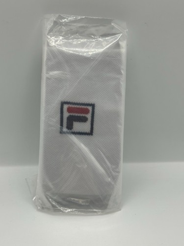Fila Solid Double Wide Tennis Wristband White 5inch