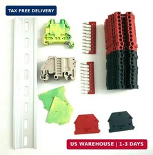 Dinkle UL Listed DIN Rail Terminal Block Kit 1 Red/Black Dinkle 20 DK2.5N 12 AW