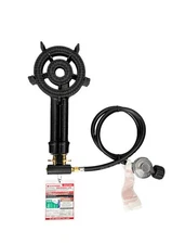 Turbo 2 Ring Dual Gas Burner Cast Iron Cooker Hose Regulator Stove 6.9kPa  33mjh