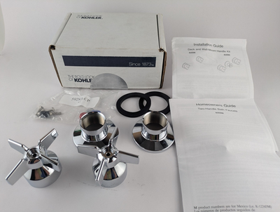 #ad Kohler T7744 3 CP Triton 2 Handle Wall Mount Trim Cross Handles Chrome $88.88