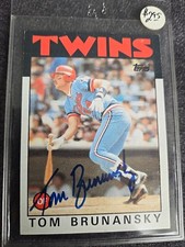 1986 Topps - Tom Brunansky #565 Autograph 