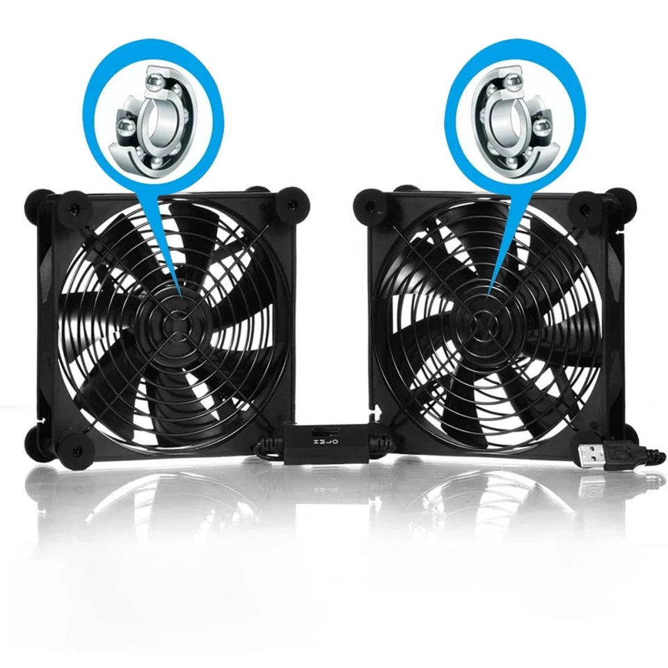 2-in-1-USB Ventilator Leise PC PC Gehäuselüfter 120mm Einstellbare Doppel Lüfter - Bild 4 von 4