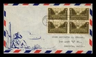 DR JIM STAMPS US COVER WORLD WAR II ARMY FDC SCOTT 934 BLOCK OF 4 AIR MAIL
