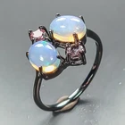 Fine Art Jewerly Natural Opal Ring 925 Sterling Silver Size 6.5 /R472397