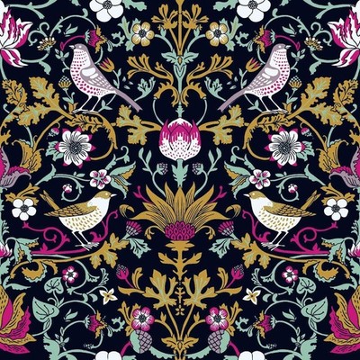 William Morris Peel and Stick Wallpaper Contact Paper Vintage Dark Floral