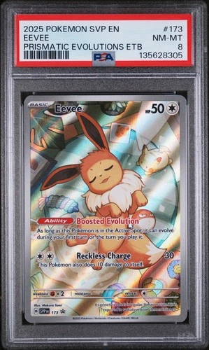 PSA 8 NM-MINT Eevee 173/SVP Black Star PROMO Prismatic Evolutions ETB Pokemon