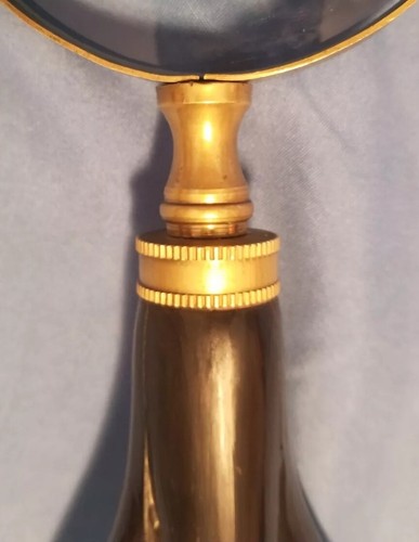 Rare Brass Magnifier Lens 3.5" Magnifying Glass 3 Leg Horn stand Hard To Find - Picture 14 of 17