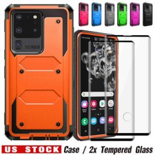 For Samsung Galaxy S23 Ultra S22 S21 S20 FE Case Shockproof Cover GalssProtector
