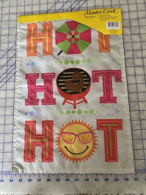 Meadow Creek Garden Flag, 18'' X 13  Hot Hot Hot Hand Stitched Embellishment
