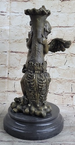 12" AUGUSTE MOREAU QUERUBÍN ÁNGEL BRONCE ESCULTURA ESTATUA DECORACIÓN OBRAS DE ARTE - Imagen 4 de 10