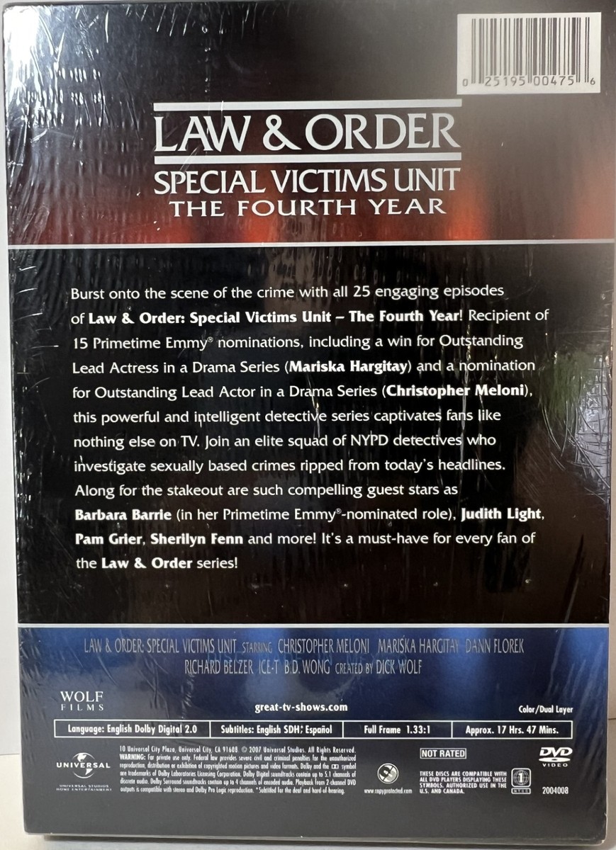 Law & Order: Special Victims Unit: the Fourth Year (DVD 2002