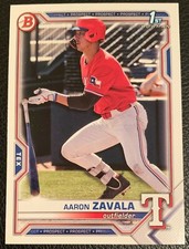 2021 BOWMAN DRAFT AARON ZAVALA TEXAS RANGERS PROSPECT #BD-101 1ST BOWMAN PAPER