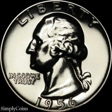 1956 Washington Quarter Proof Uncirculated Silver GEM US Mint MQ