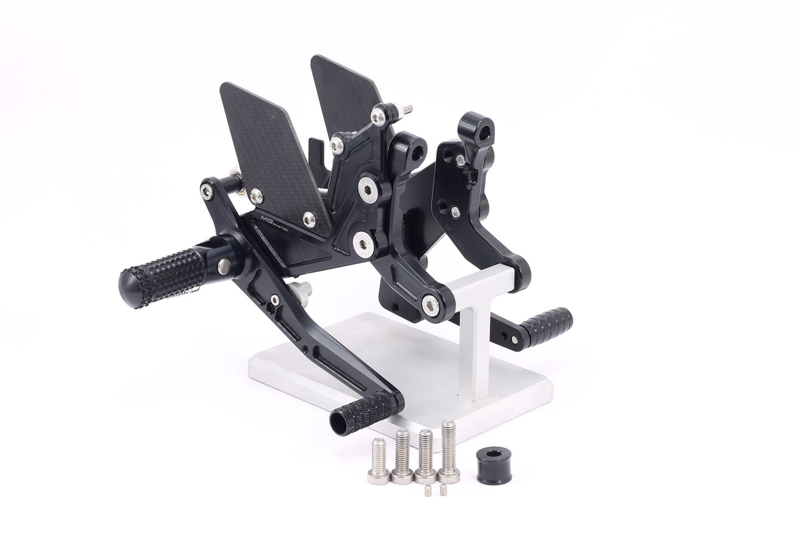 MG Biketec Rearset Kit Black Folding Footpegs DUCATI Streetfighter V4 SP 2020-23