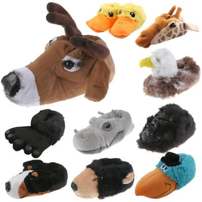 Tierhausschuhe Pantoffeln Schlappen Plüsch Tiere Flauschige