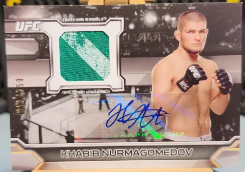 2016 Topps UFC Knockout 11/250 Khabib Nurmagomedov Knockout Autograph Relic Card