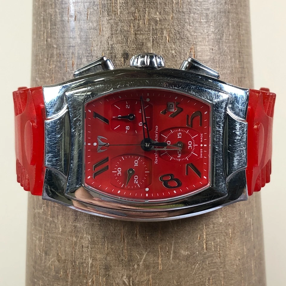 TechnoMarine Unisex TS13315 Cronógrafo Goma Tonneau Cuarzo 32mm Reloj 7 1/2" Foto 2 de 4
