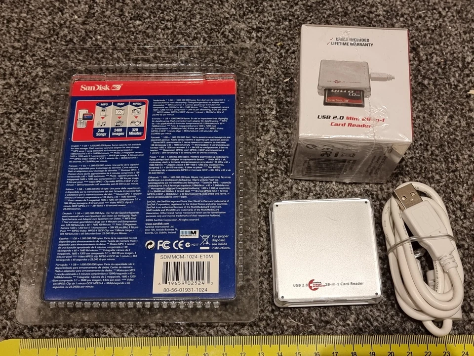 1GB MMC MOBILE MEMORY CARD + USB MULTI READER NEW Reduced Size SanDisk N-Gage QD - Image 2 of 4