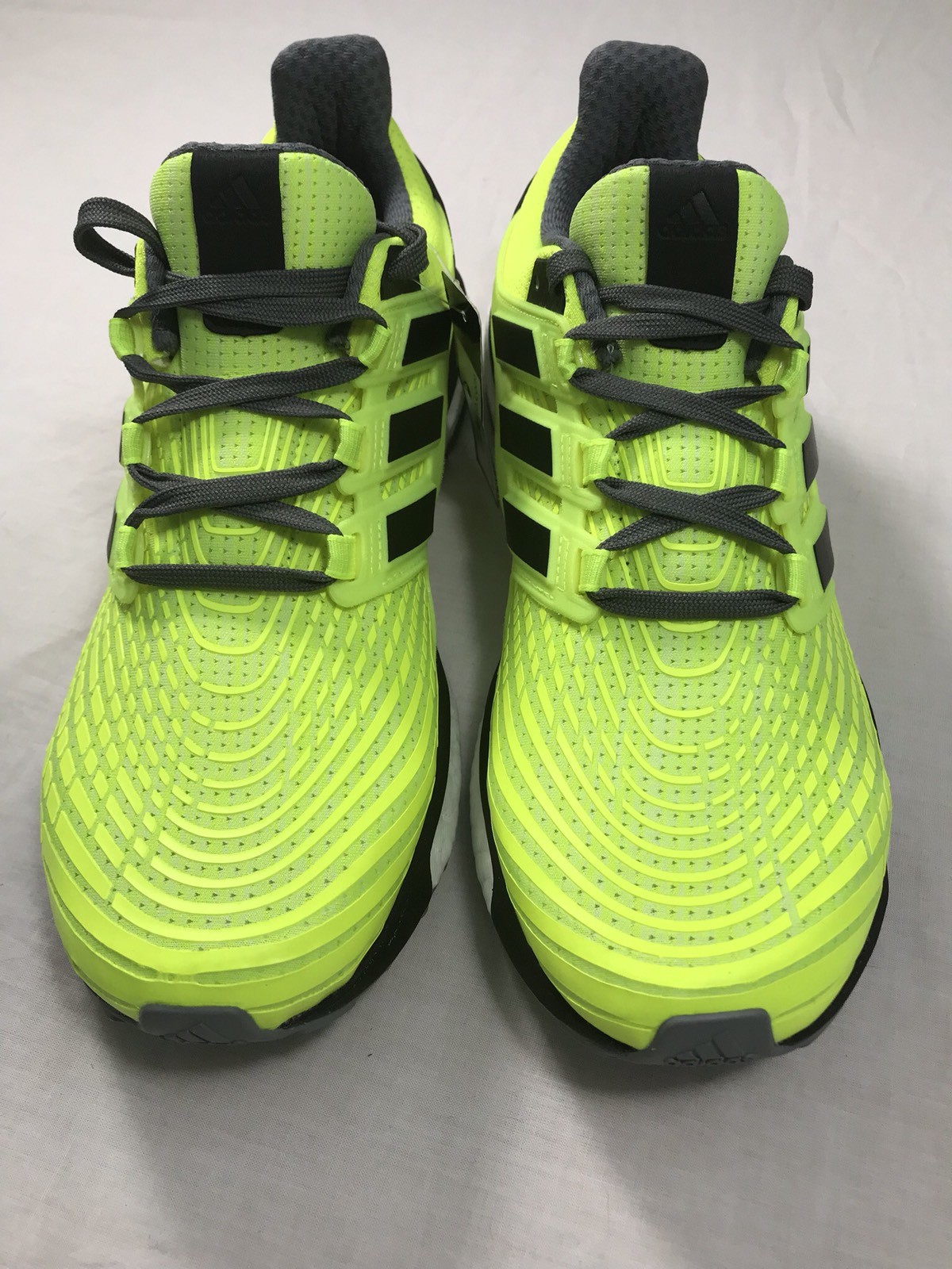 fluorescent yellow running shoes