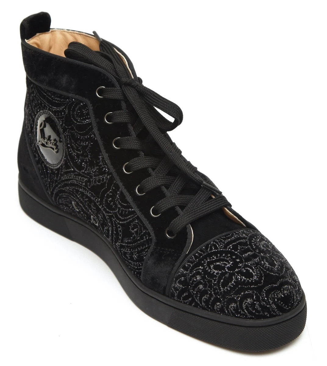Christian louboutin mens black sneakers sale