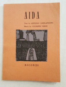 AIDA LIBRETTO ITALY 1961 Ricordi Milan VERDI OPERA 