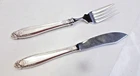 PRELUDE STERLING SILVER LARGE INDIVIDUAL FISH FORK & KNIFE-1939 ELEGANT INTERN.