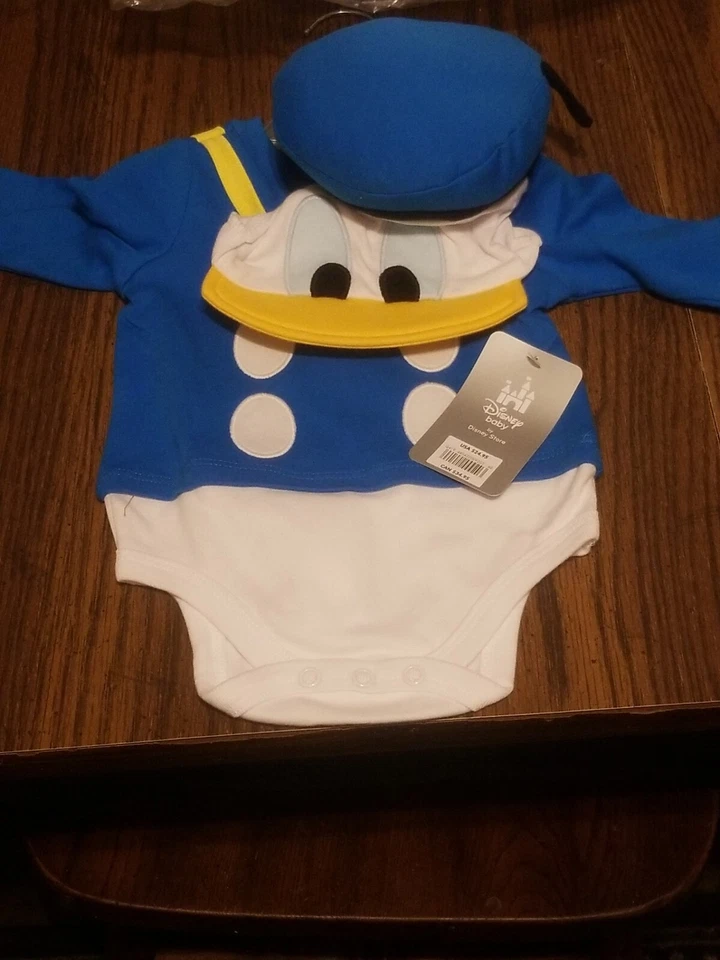 NUEVO CON ETIQUETAS Disney Store Bebé Niño Pato Donald Halloween Disfraz Body Muchas Tallas Foto 4 de 4