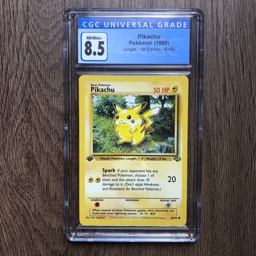 Pikachu Red Cheeks Pokémon 1st First Edition 60/64 CGC 8.5 PSA Base Set NM/Mint