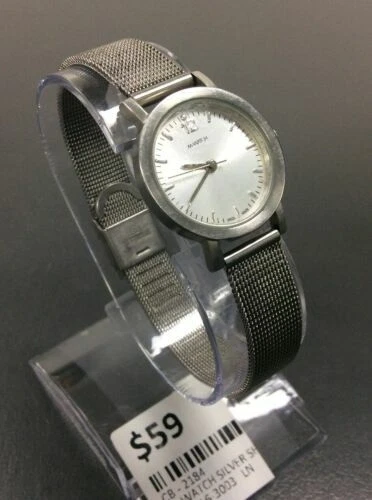 M & M Stainless Steel Band Stainless Steel Case Wristwatches