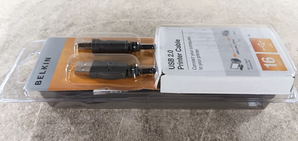 NE2 Belkin USB 2.0 Printer Cable 6 Feet Connect Computer To Printer - Image 2 of 3