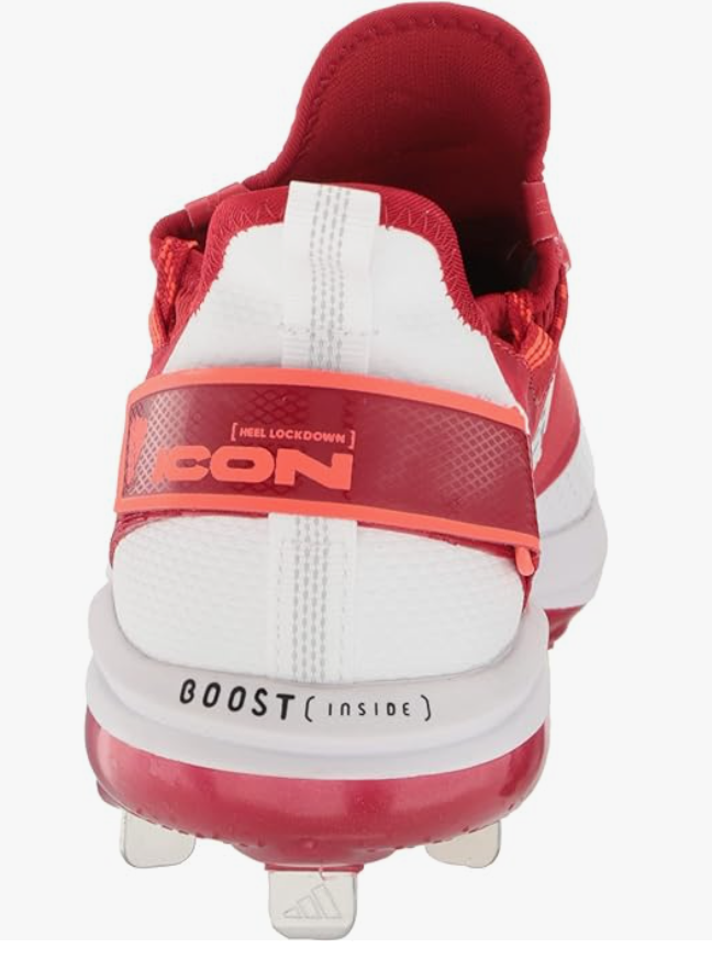 Adidas Cleats Men\'s 12 1/2 Red White Icon 7 Baseball Metal Low Top S23861 Adidas Icon 7 Low Top Metal Baseball Cleats Red/White S23861  main image 2