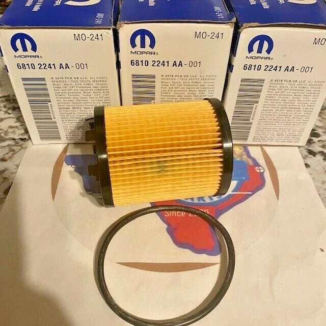 Mopar 2012-2017 Fiat 500 Dodge Dart 1.4  68102241AA Oil Filter Set of 3 OEM - Image 3 of 4