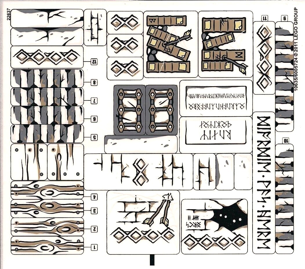 LEGO 9473 STICKER SHEET LotR Lord of the Rings Mines of Moria