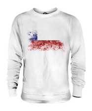 CHILE DISTRESSED FLAG UNISEX SWEATER TOP CHILEAN SHIRT FOOTBALL JERSEY GIFT