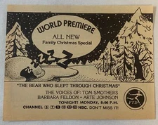 1973 FTD NBC tv special ad ~ THE BEAR WHO SLEPT THROUGH CHRISTMAS
