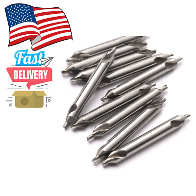 10pcs Center Drill Bit 60 Angle Countersink 3mm Lathe HSS Power Tool