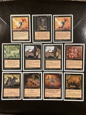 11 Magic the Gathering cards (Black, early white border sets)