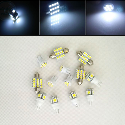 13Pcs White LED Package Interior For Dome Map License Lights T10&31mm Lamp Bulb