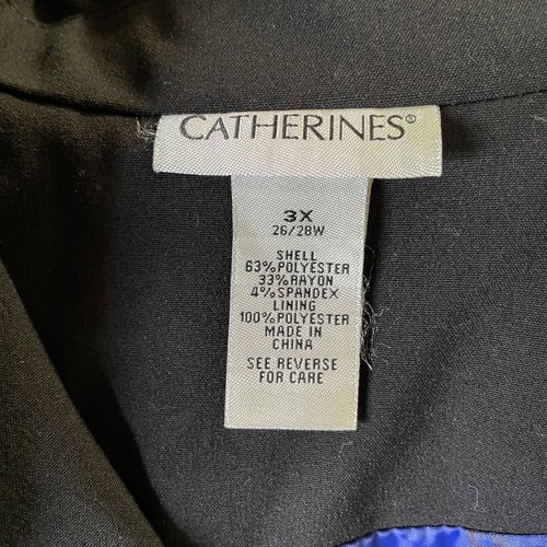 Catherines Womens Navy Blue Button Front Blazer Plus Size 3X 26 28 Lined u - Picture 5 of 8