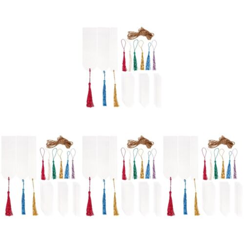  120 Sets of Blank Bookmarks Blank Book Marks Colorful Tassels Bookmark DIY - Afbeelding 1 van 12