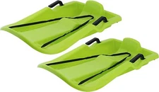Superio Downhill Snow Sled with Brake Handles for Kids and Adults, 35” Green 2pc