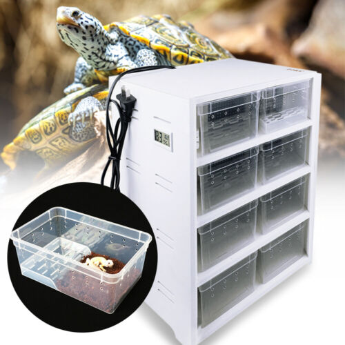 Reptile Enclosure Cage Clear Lizard Pet Snake Terrarium Tank Breeding Box 8Grid