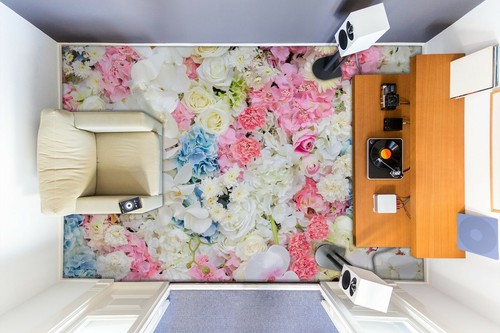 3D Flor Blanca 2833 Piso Mural Indecisión Fotomural Familia DE Zoe - Imagen 2 de 5