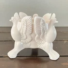Vintage Jeanette Bird Dove Shell Pink Milk Glass Candleholder Single