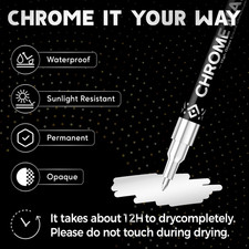 Chrome Paint Markers, Silver Permanent Liquid Mirror Pens