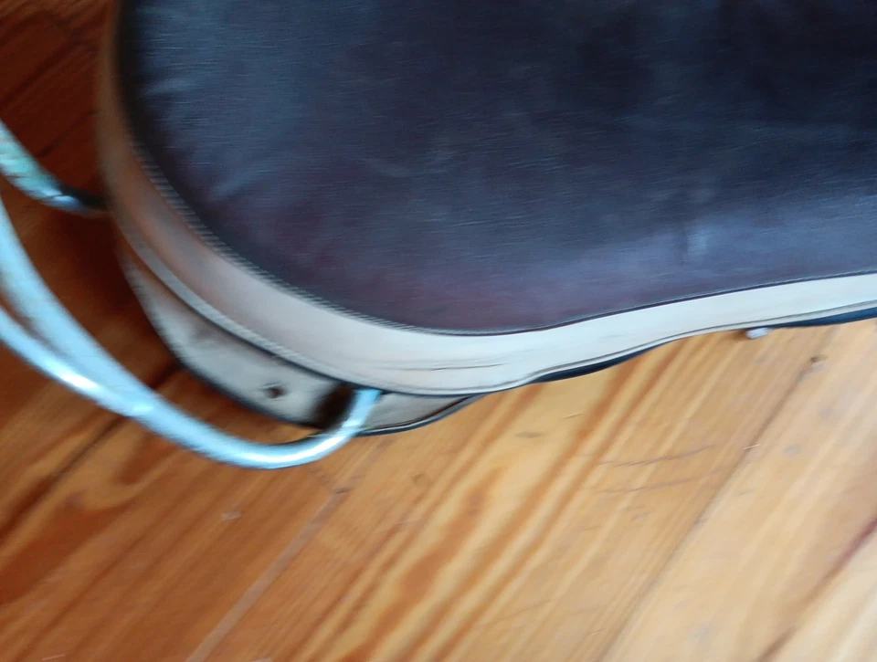 De colección Buddy Seat Harley FLH Marrón Blanco Cabeza de Pala Cabeza de Pan Deslizamiento Años 50 60 Con Riel Foto 4 de 4