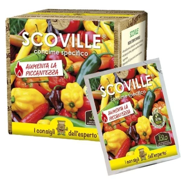 I CONSIGLI DELL'ESPERTO Concime SCOVILLE per Peperoncini Pianta Forte Piu' Capsaicina e Piccantezza 100g