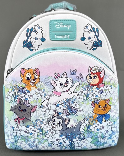 Mini zaino Loungefly Disney gatti campo di fiori Figaro Marie nuovo con etichette a portata di mano