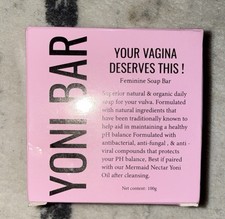 Yoni Bar Feminine Soap Bar 100g Natural pH Balance Vulva Cleanser Mint New