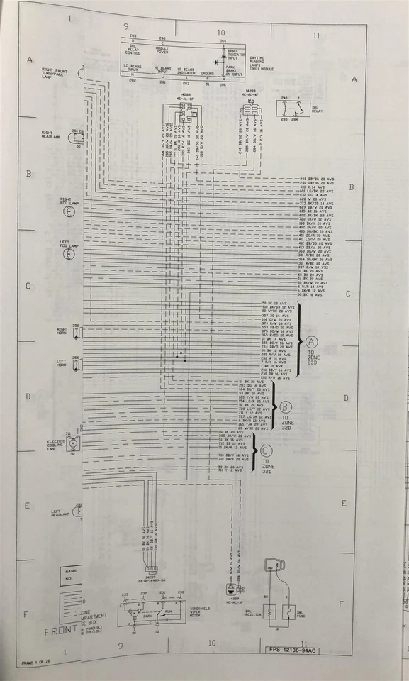 1994 Ford Escort Mercury Foldout Diagrama Cableado Eléctrico Esquemáticos OEM - Imagen 2 de 3
